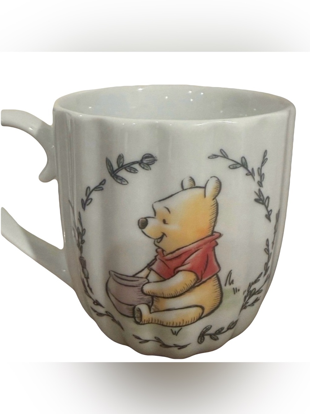 White Winnie-the-Pooh Ceramic Mug with Honey Pot Illustration